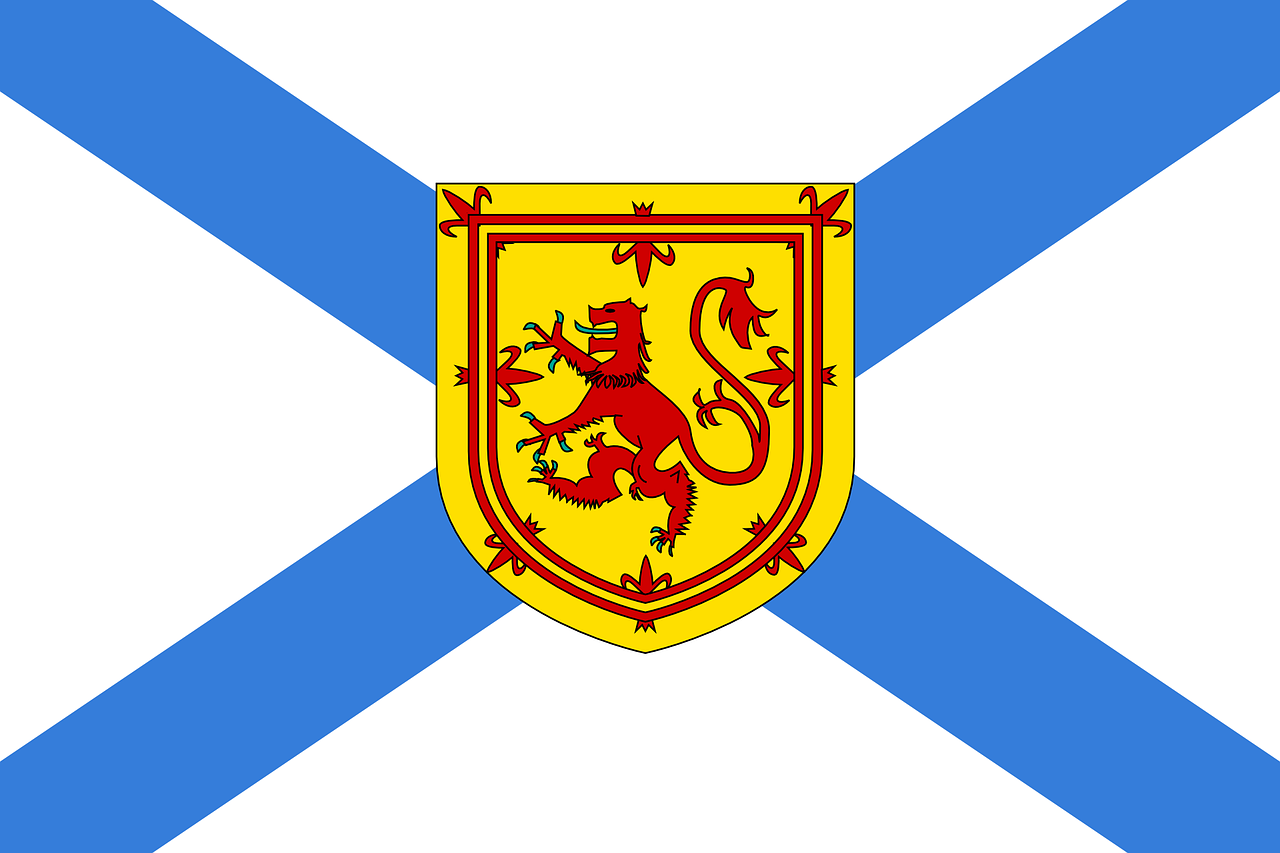 Nova Scotia flag representing Supernova Tours, a locally owned sightseeing tour company in Nova Scotia.